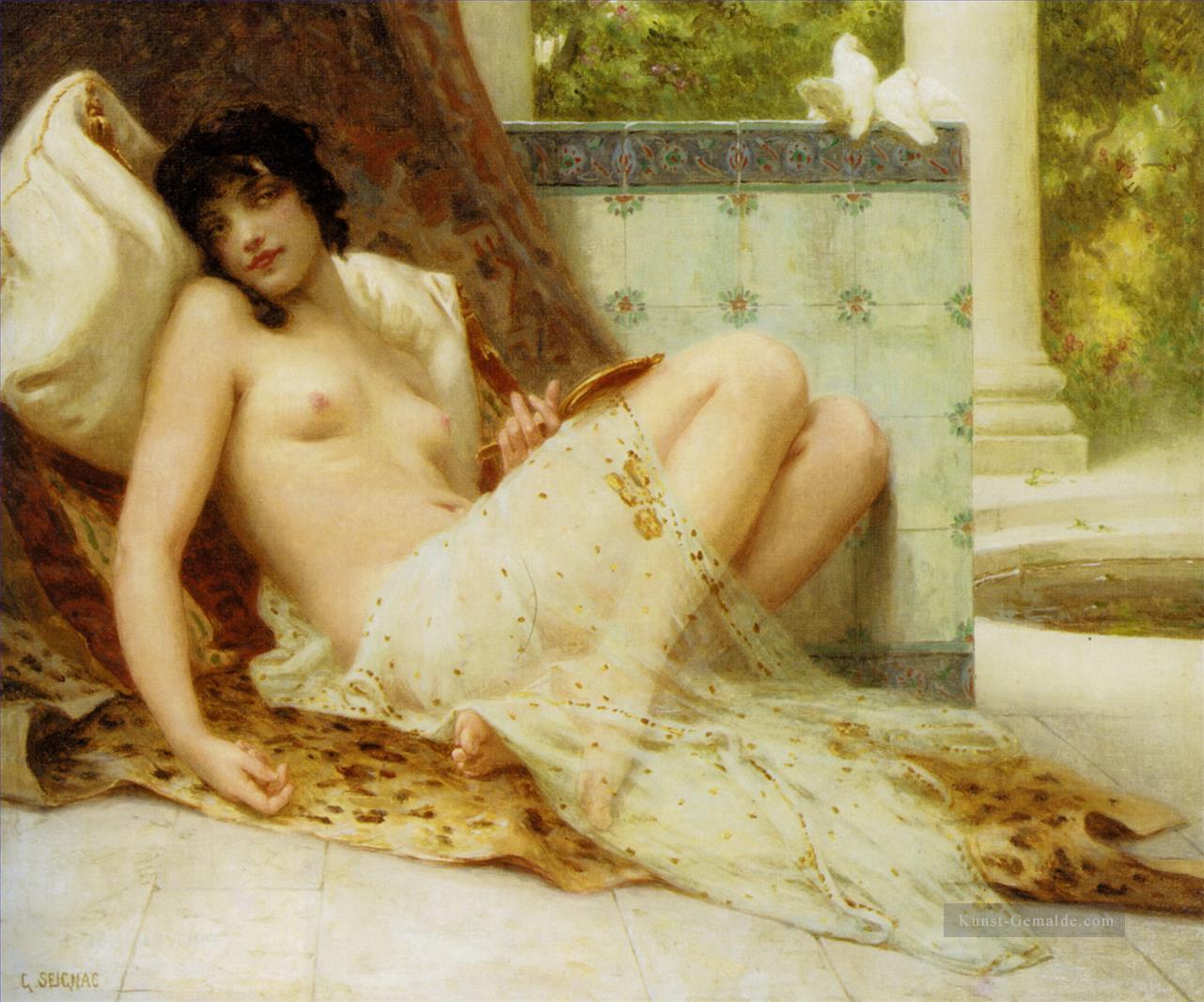 Nackt auf dem Sofa Guillaume Seignac klassischer Akt Ölgemälde